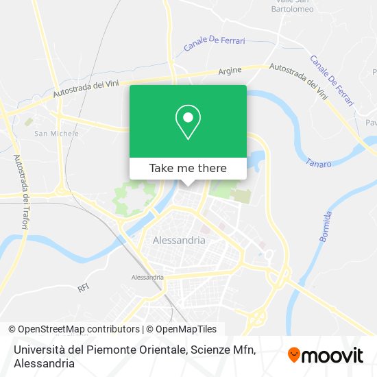 Università del Piemonte Orientale, Scienze Mfn map