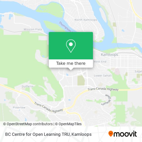 BC Centre for Open Learning TRU map