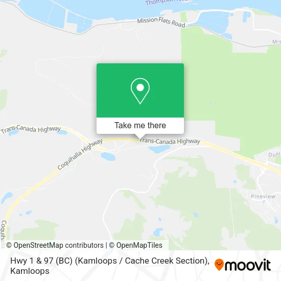 Hwy 1 & 97 (BC) (Kamloops / Cache Creek Section) map