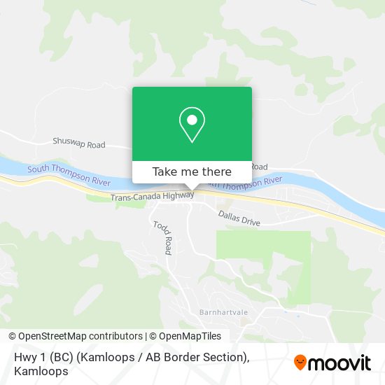 Hwy 1 (BC) (Kamloops / AB Border Section) map