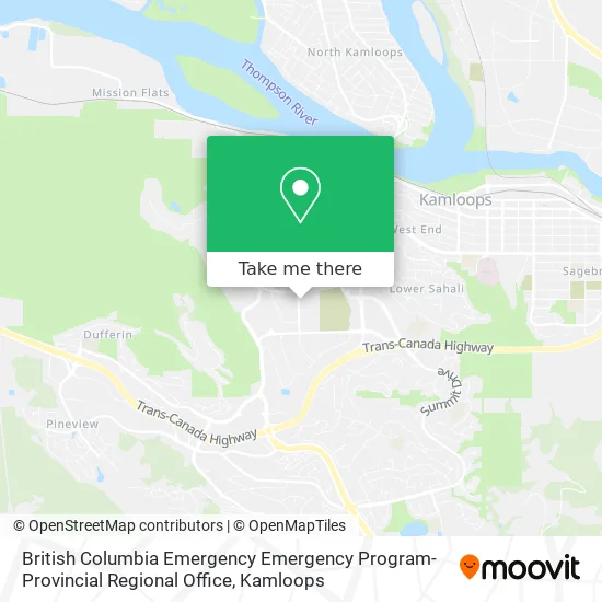 British Columbia Emergency Emergency Program-Provincial Regional Office map