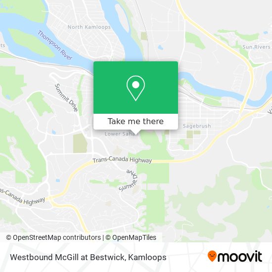 Westbound McGill at Bestwick map