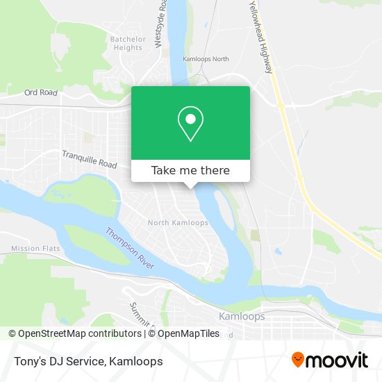 Tony's DJ Service map