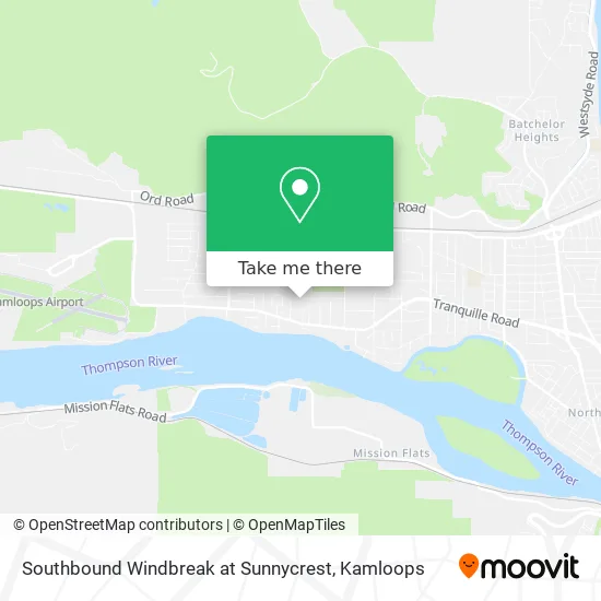 Southbound Windbreak at Sunnycrest map