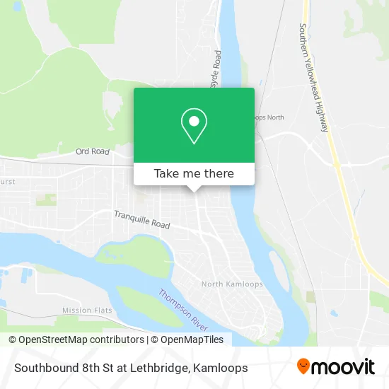 Southbound 8th St at Lethbridge map