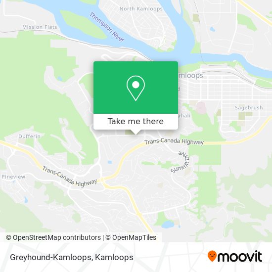 Greyhound-Kamloops map