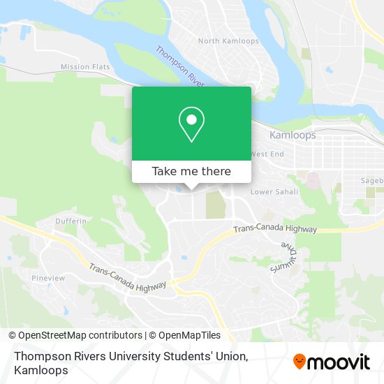 Thompson Rivers University Students' Union map