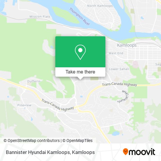 Bannister Hyundai Kamloops map