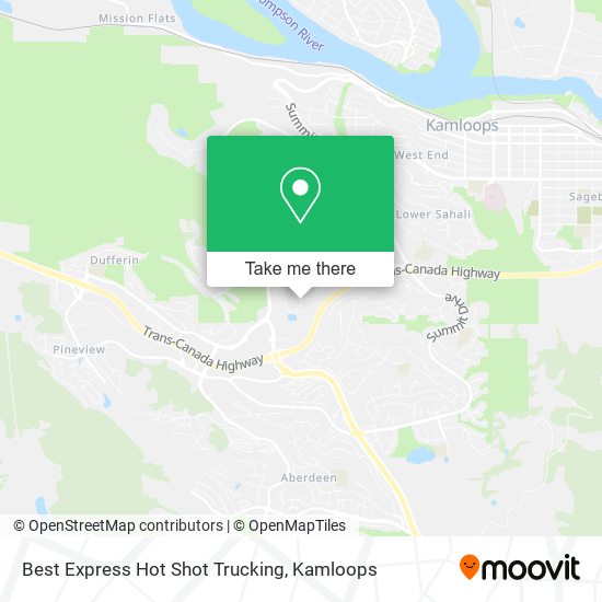 Best Express Hot Shot Trucking map