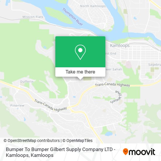 Bumper To Bumper Gilbert Supply Company LTD - Kamloops map