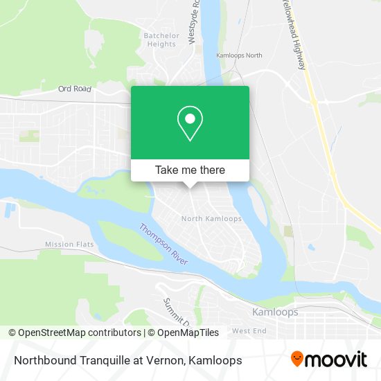 Northbound Tranquille at Vernon map