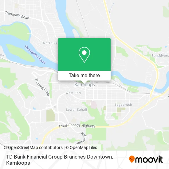 TD Bank Financial Group Branches Downtown map