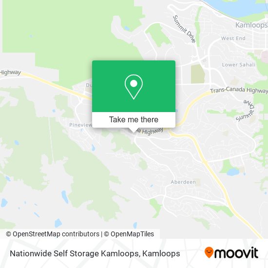 Nationwide Self Storage Kamloops map