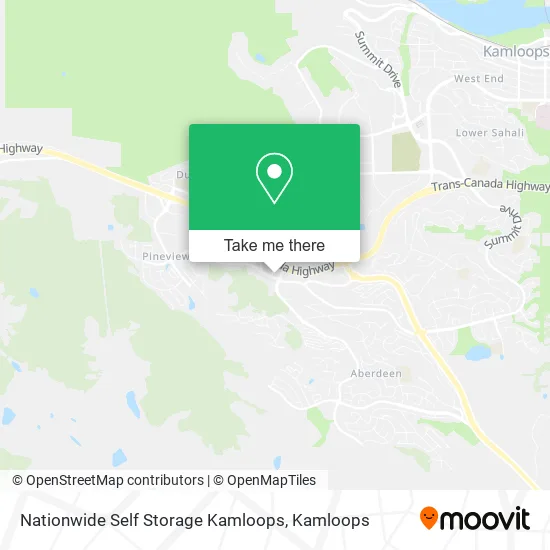 Nationwide Self Storage Kamloops map