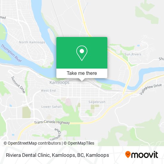 Riviera Dental Clinic, Kamloops, BC map