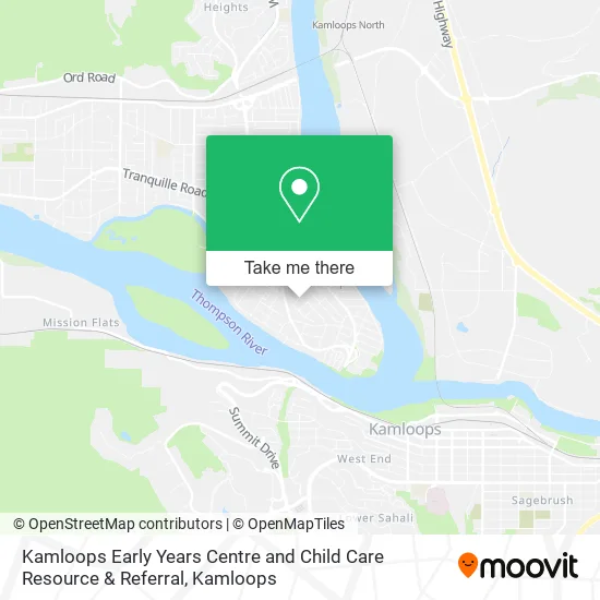 Kamloops Early Years Centre and Child Care Resource & Referral map