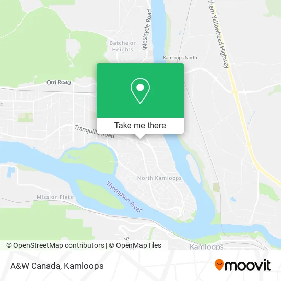 A&W Canada map