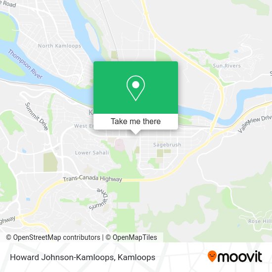 Howard Johnson-Kamloops map