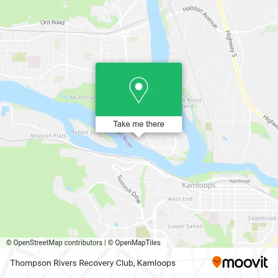 Thompson Rivers Recovery Club map