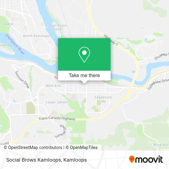 Social Brows Kamloops map