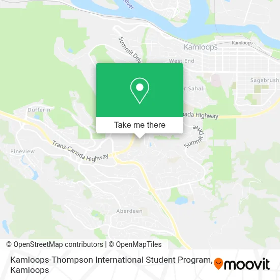 Kamloops-Thompson International Student Program map
