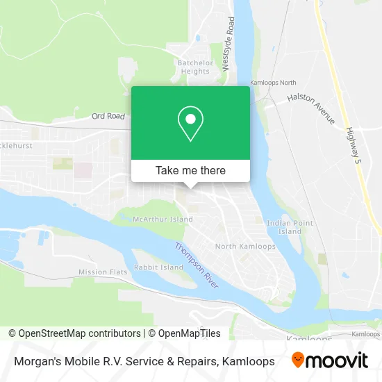 Morgan's Mobile R.V. Service & Repairs map