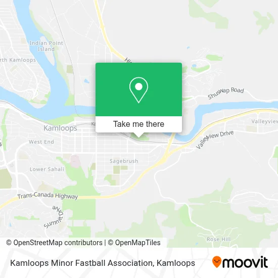 Kamloops Minor Fastball Association map