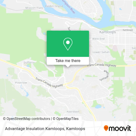 Advantage Insulation Kamloops map