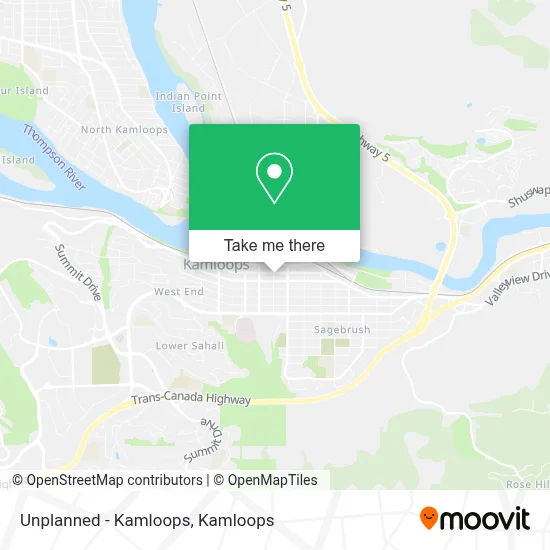 Unplanned -  Kamloops map