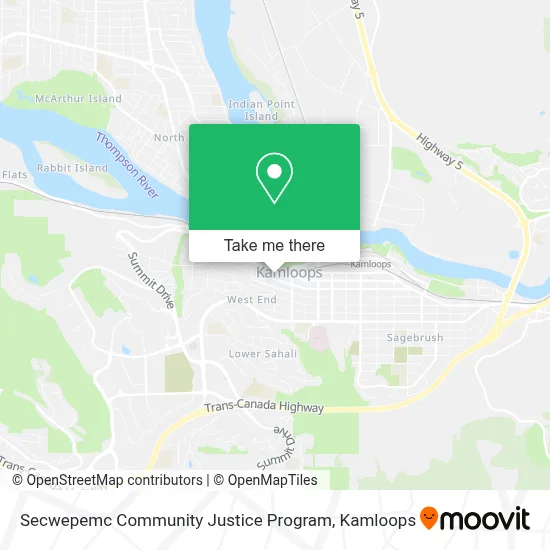 Secwepemc Community Justice Program map