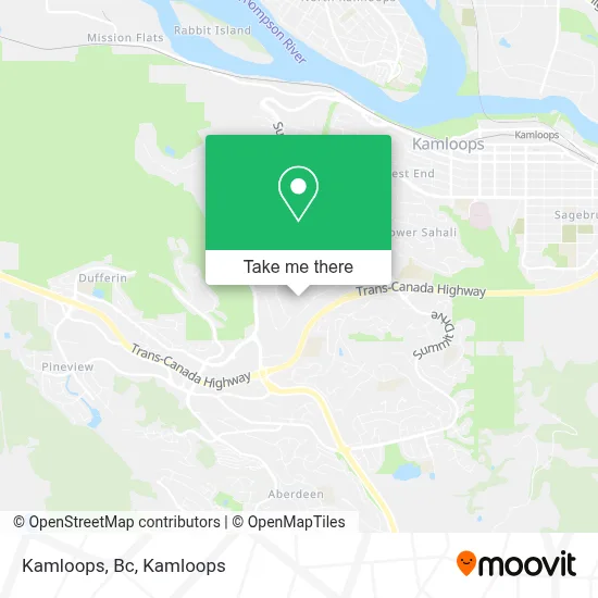 Kamloops, Bc map