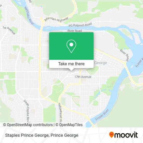 Staples Prince George map