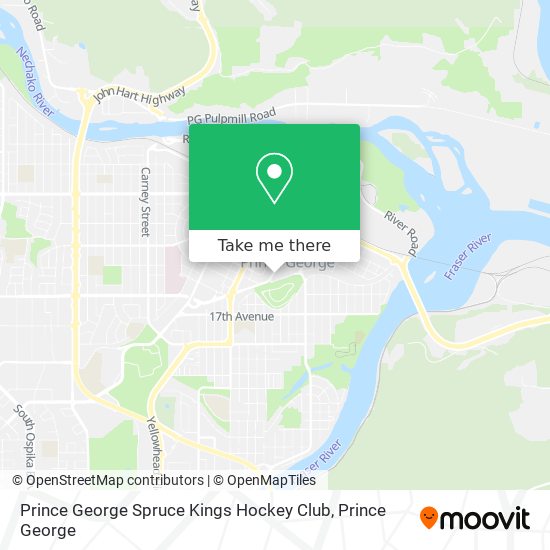 Prince George Spruce Kings Hockey Club map