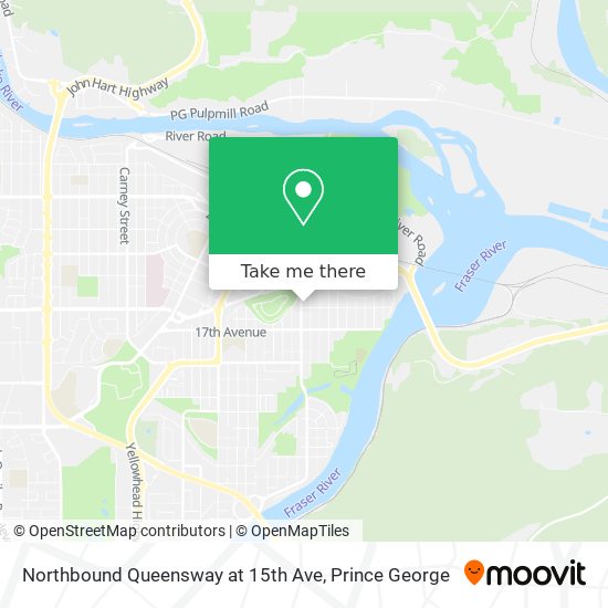 Northbound Queensway at 15th Ave map