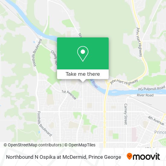 Northbound N Ospika at McDermid map