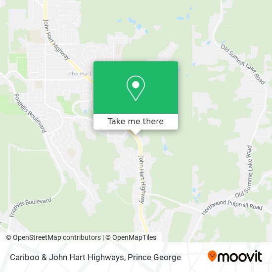 Cariboo & John Hart Highways map