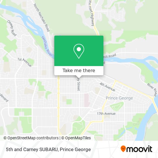 5th and Carney SUBARU map