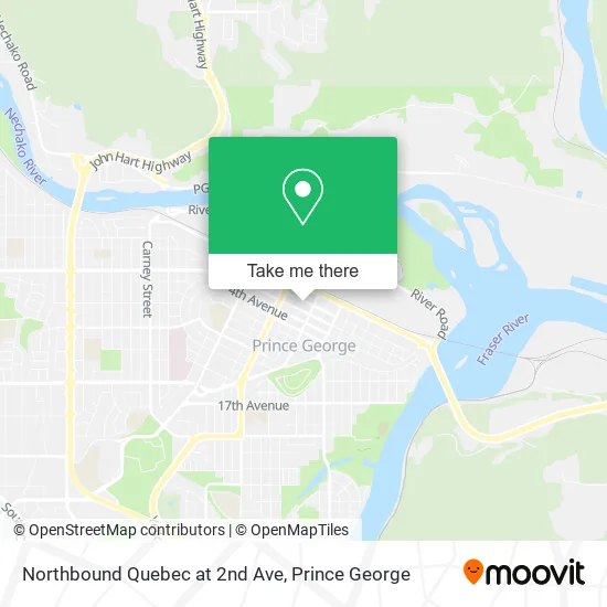 Northbound Quebec at 2nd Ave map