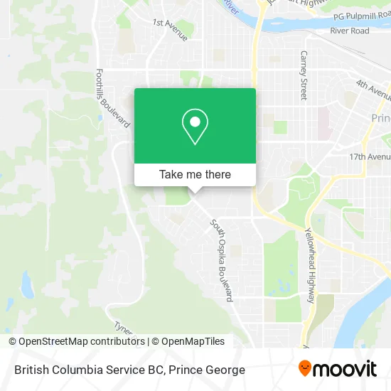 British Columbia Service BC map