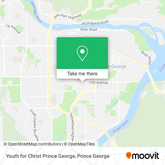 Youth for Christ Prince George map