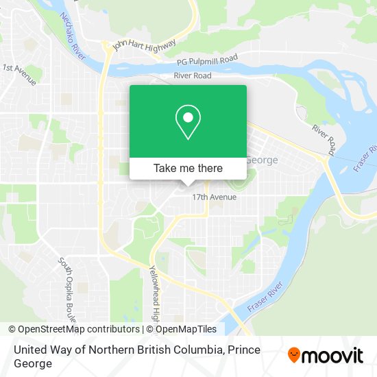 United Way of Northern British Columbia map