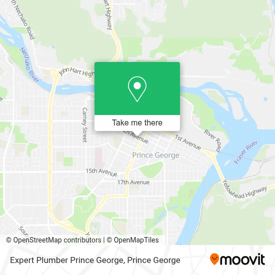 Expert Plumber Prince George map