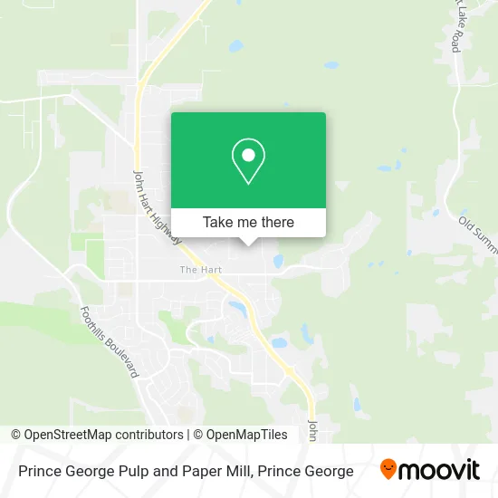 Prince George Pulp and Paper Mill map