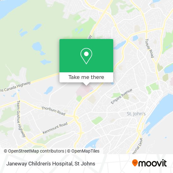 Janeway Children's Hospital map