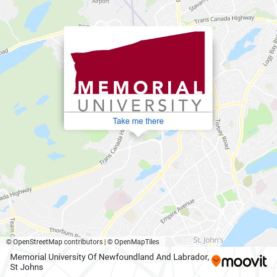 Memorial University Of Newfoundland And Labrador map