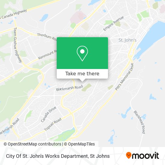 City Of St. John's Works Department map