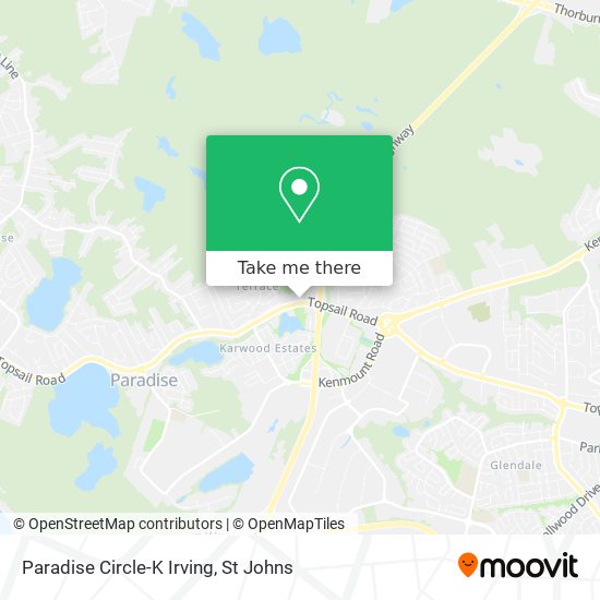 Paradise Circle-K Irving map