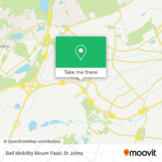 Bell Mobility Mount Pearl map