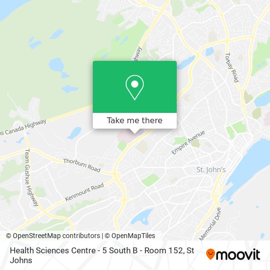 Health Sciences Centre - 5 South B - Room 152 map