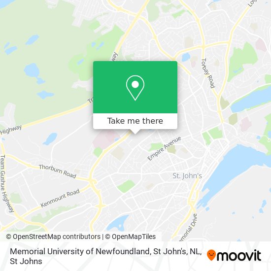 Memorial University of Newfoundland, St John's, NL map